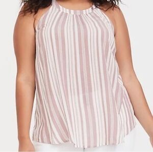 NWT Torrid Brick Stripe Rayon Goddess Top-Size 0